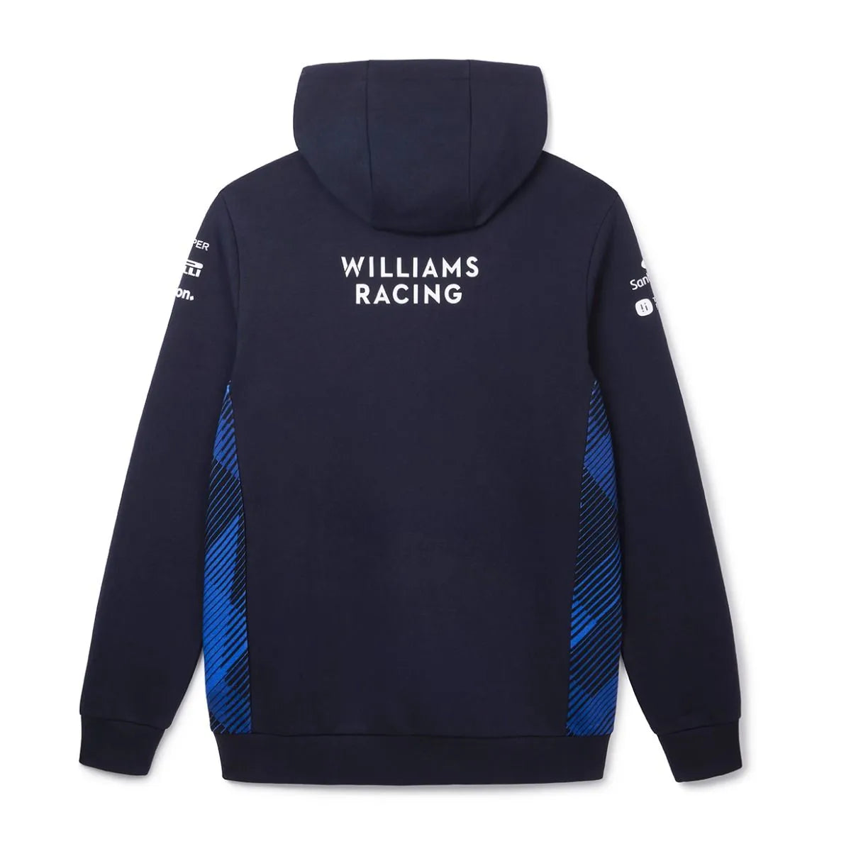 Williams Racing F1 2025 hoodie back showing sublimation printed team graphics