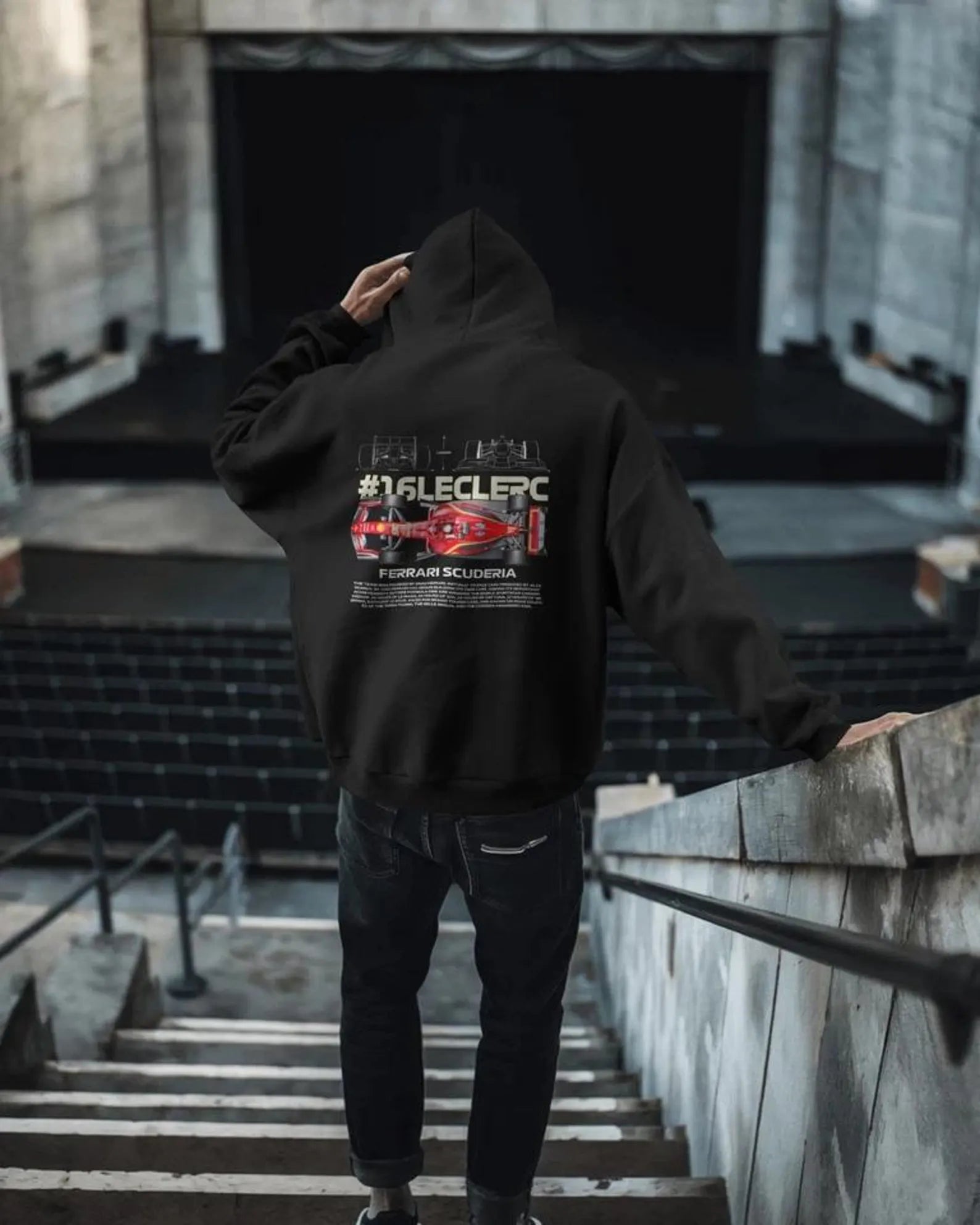 Charles Leclerc Ferrari F1 Hoodie #16 - Back Design Detail