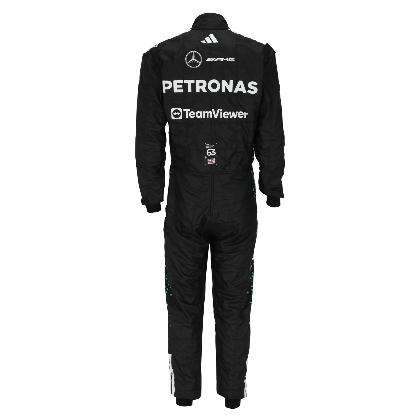 Portrait of Mercedes driver George Russell in his 2025 Formula 1 race suit