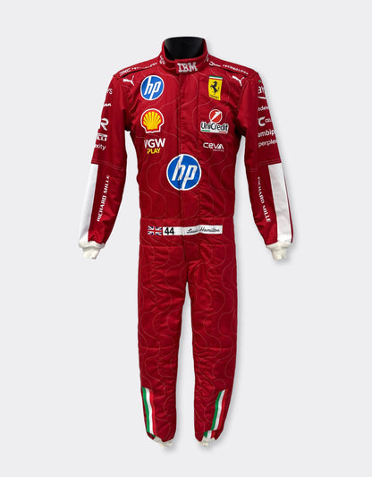 Lewis Hamilton red racing suit replica — premium F1 racing suit inspired by Lewis Hamilton’s Formula 1 design