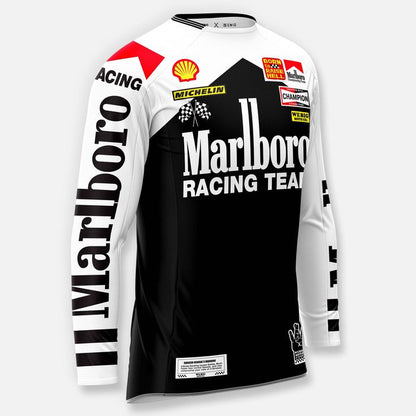 Marlboro Racing Team jersey with various sponsor logos on a white background