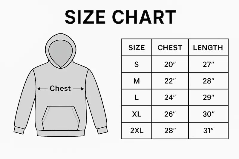 Charles Leclerc Ferrari Hoodie Size Chart - Measurements Guide
