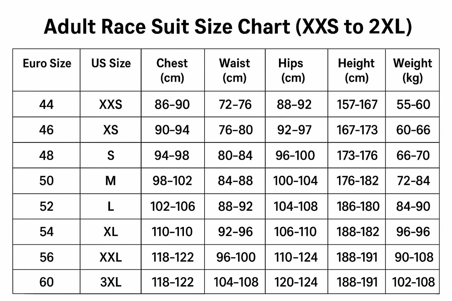 size chart